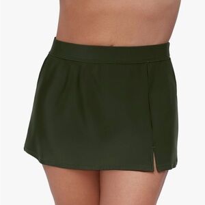 LIKE NEW AQUA GREEN Swim Skirt, Sz XL, Side Slit,Worn Once, Deep Green/Malachite